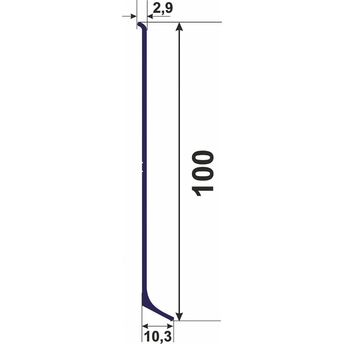 Алюминиевый плинтус DEAL 3/100 