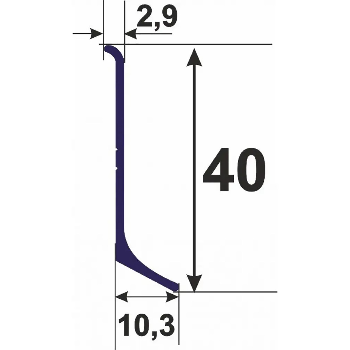 Алюминиевый плинтус DEAL 3/40  Техничка