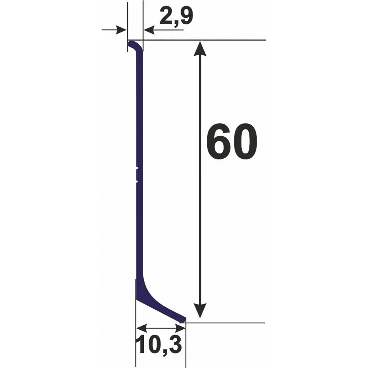 Плинтус скрытого монтажа DEAL 3/60  