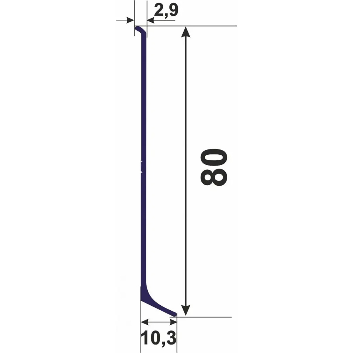 Алюминиевый плинтус DEAL 3/80 
