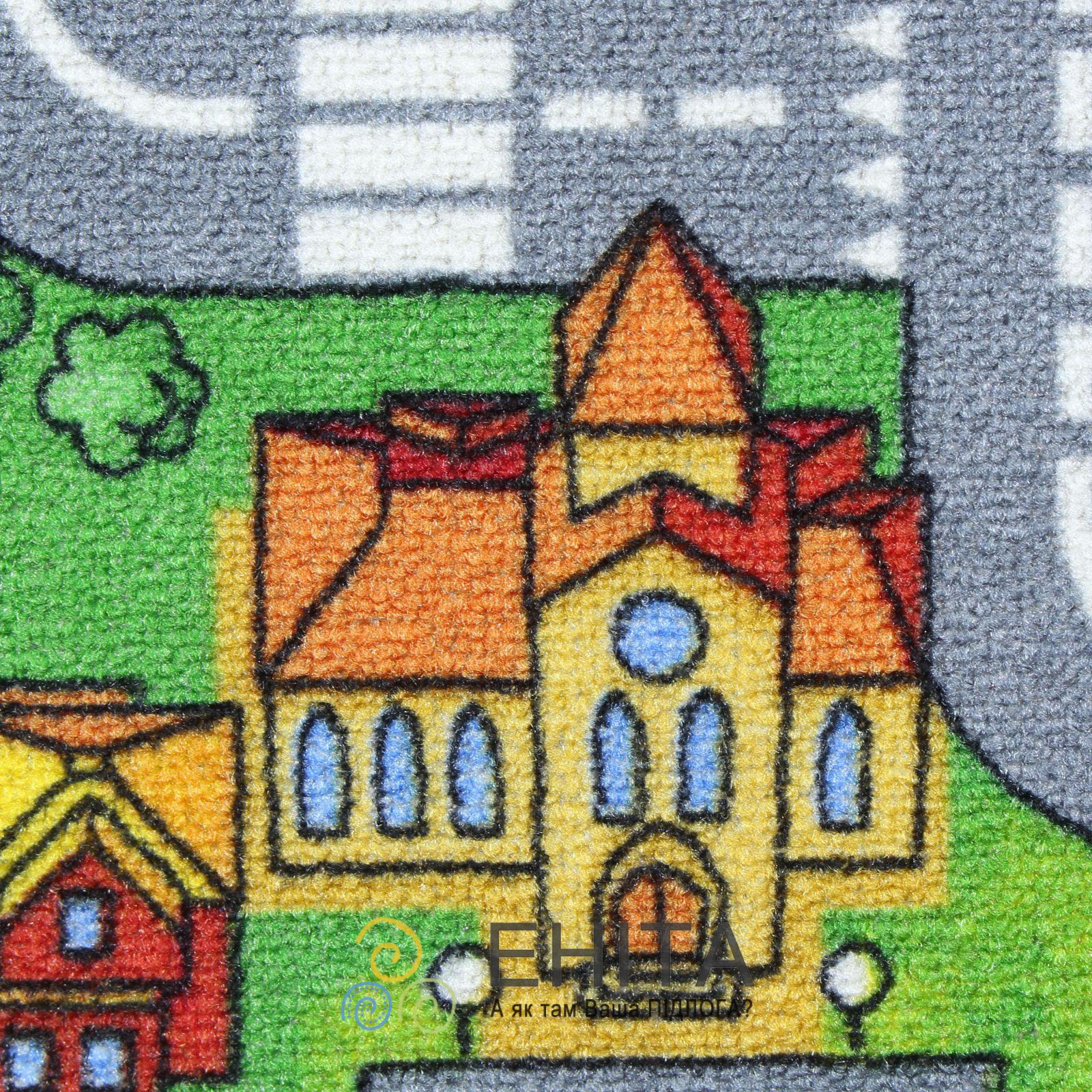 Детский ковролин Play City - с картой города, домами и дорогами