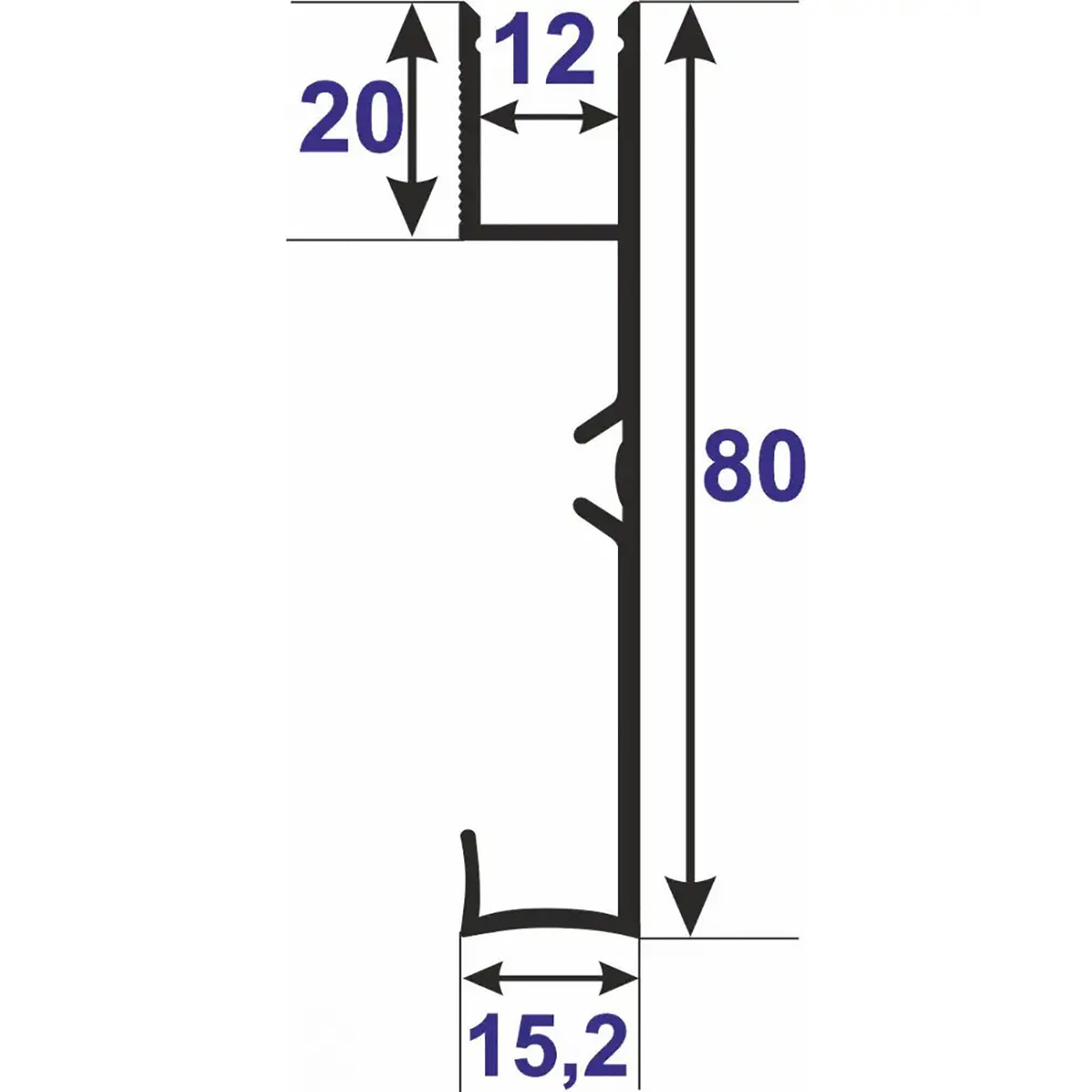 Алюминиевый плинтус DEAL 80/15 LED Технічні характристики